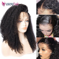 Kinky curly HD full lace human hair closure frontal wig for black women afro wig HD lace wig raw hair wholesale vendors